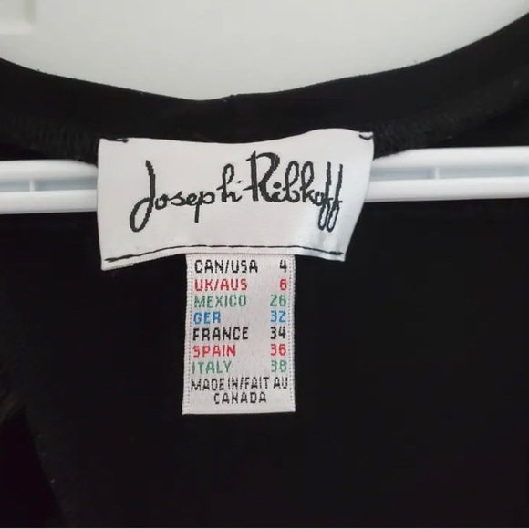 Joseph Ribkoff Black Grey Striped Sleeveless Asymmetrical Dress - Picture 3 of 8